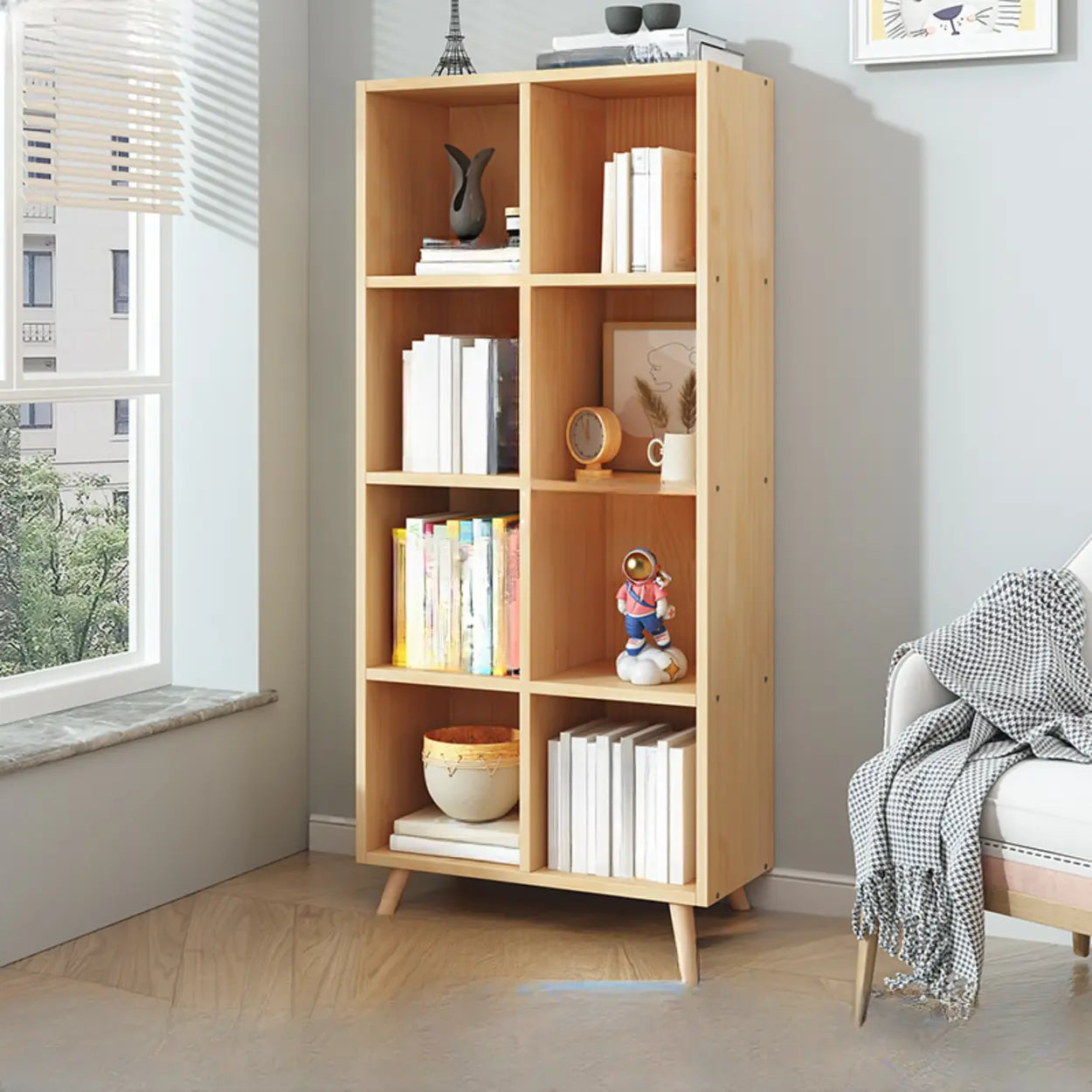 Wood Horizontal Closed-Back Bookcase