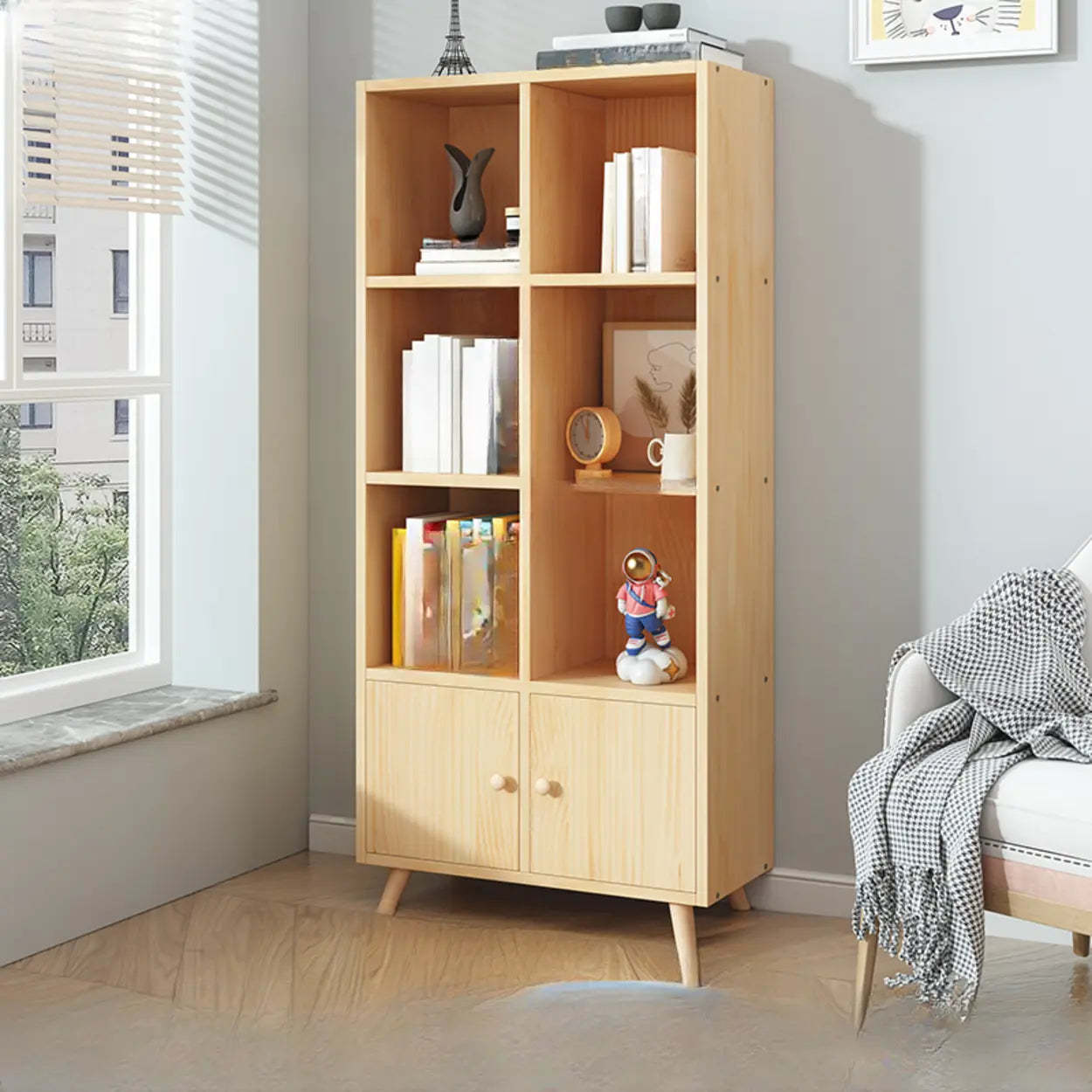 Wood Horizontal Closed-Back Bookcase