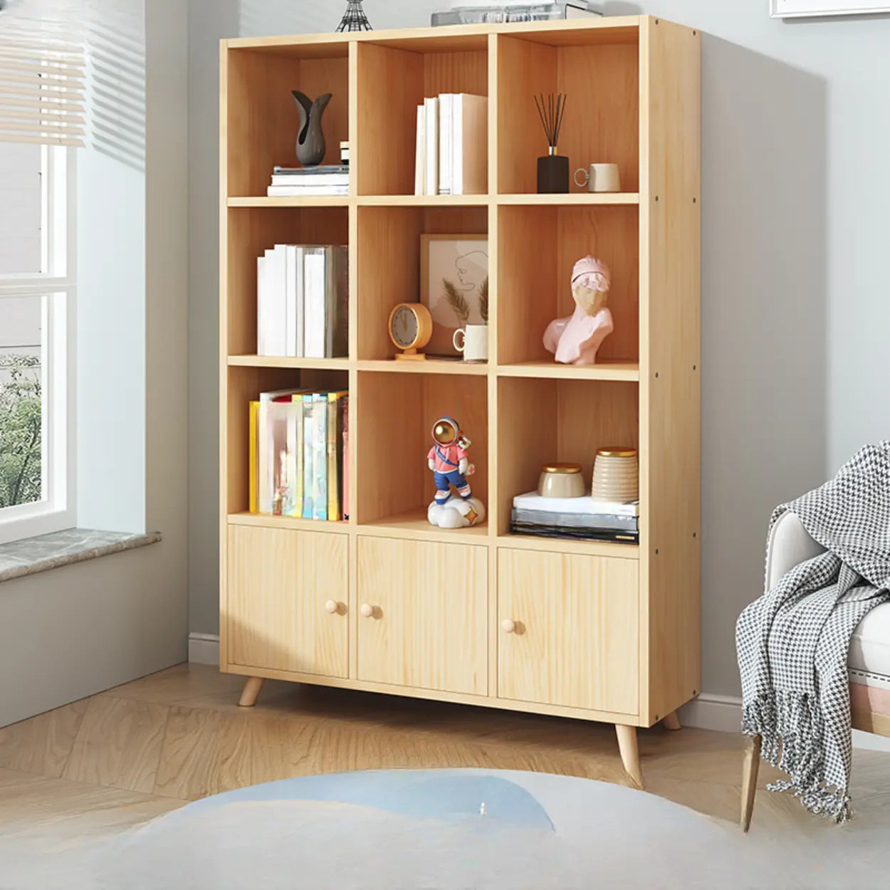 Wood Horizontal Closed-Back Bookcase