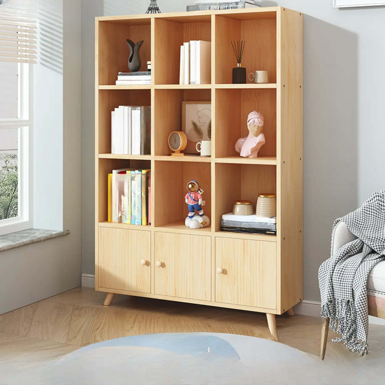 Wood Horizontal Closed-Back Bookcase