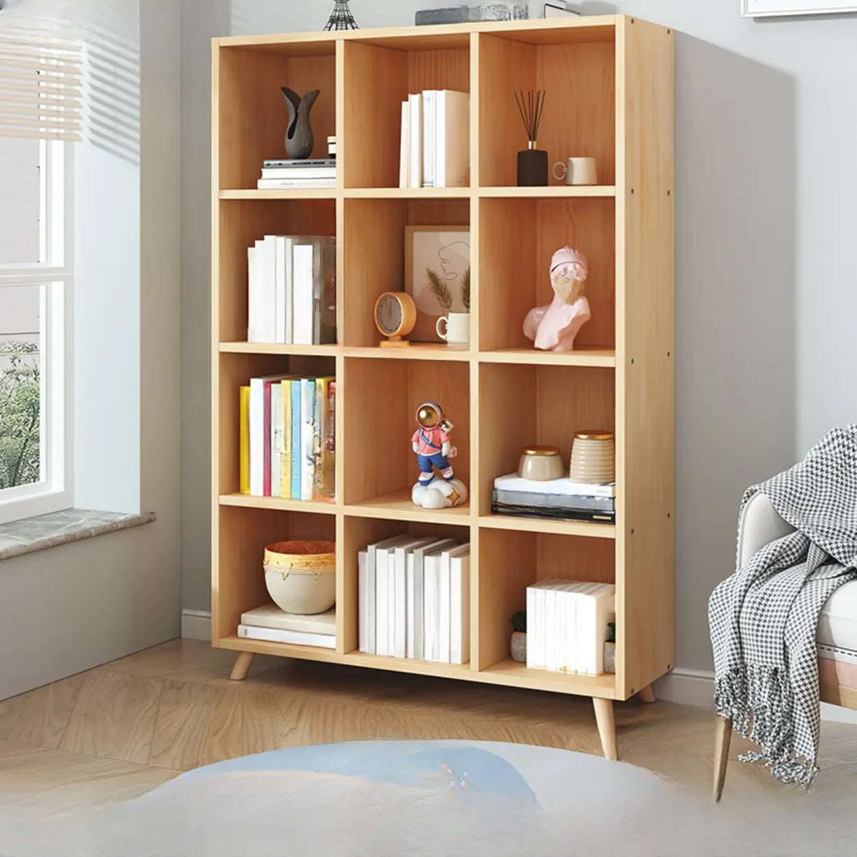 Wood Horizontal Closed-Back Bookcase