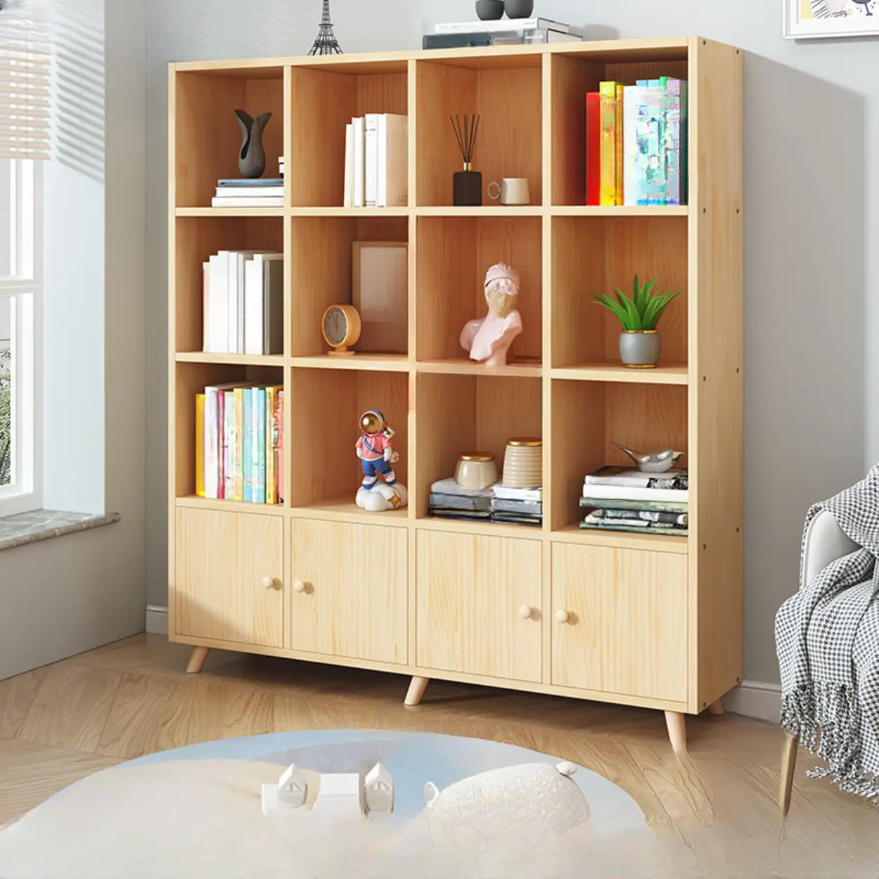 Wood Horizontal Closed-Back Bookcase