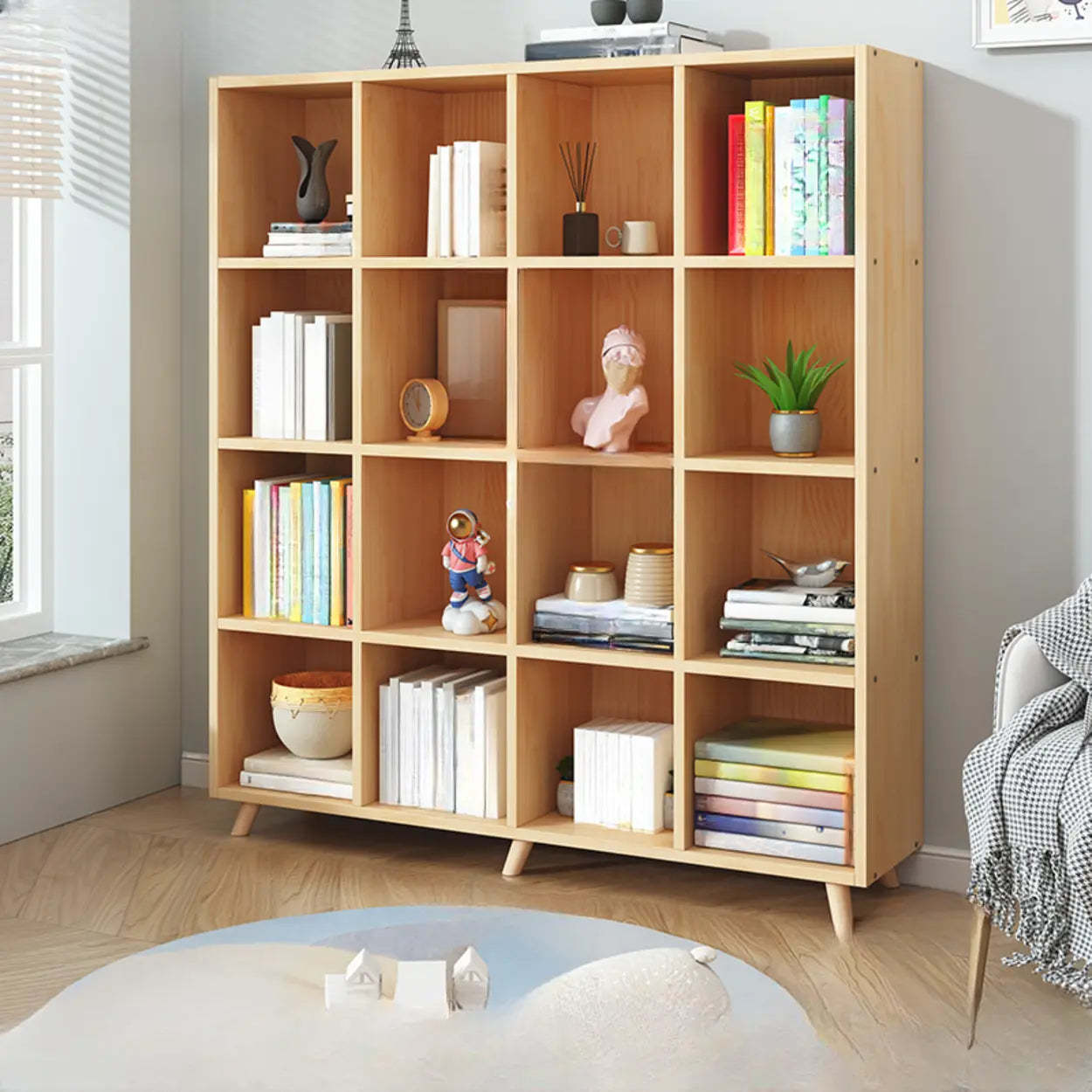 Wood Horizontal Closed-Back Bookcase