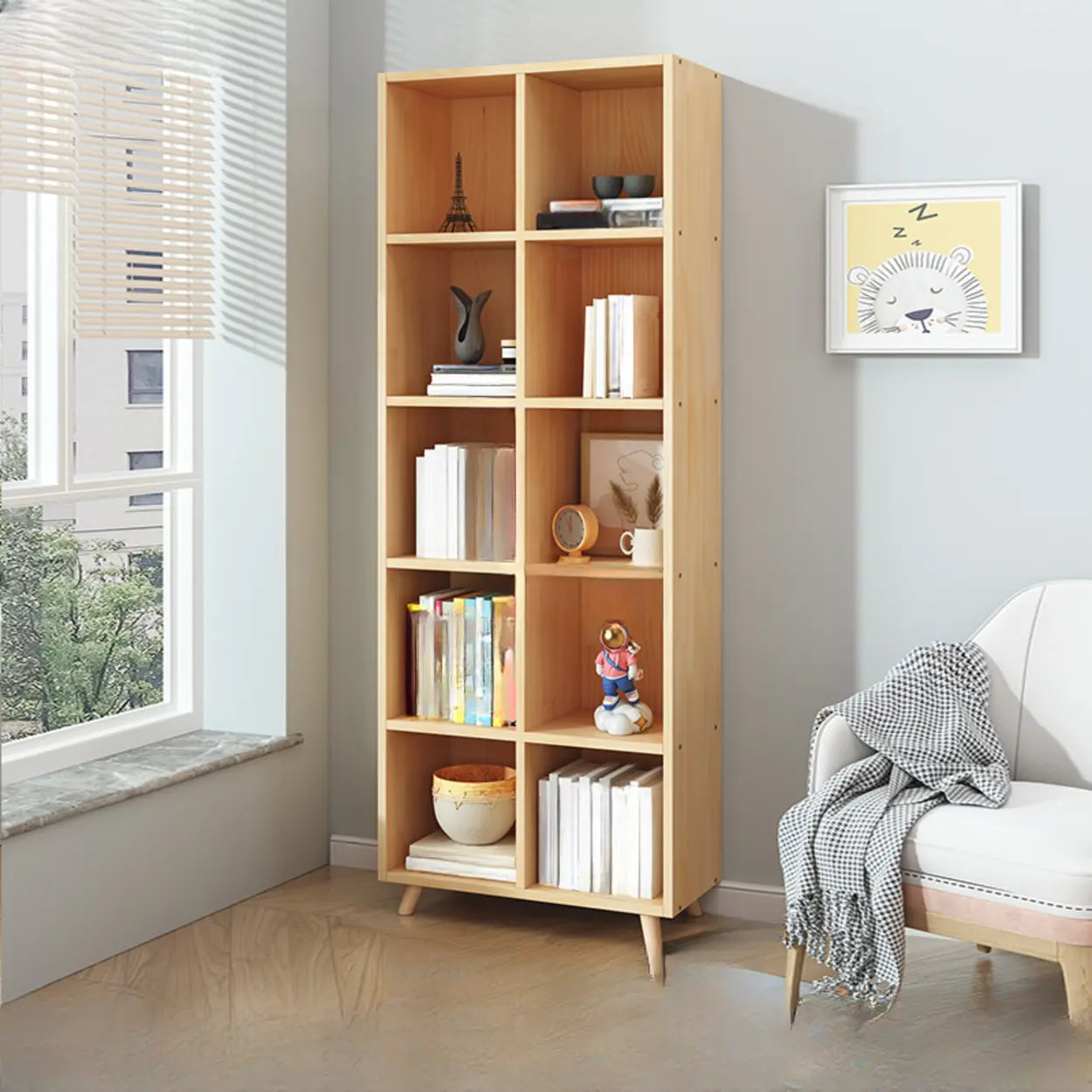 Wood Horizontal Closed-Back Bookcase