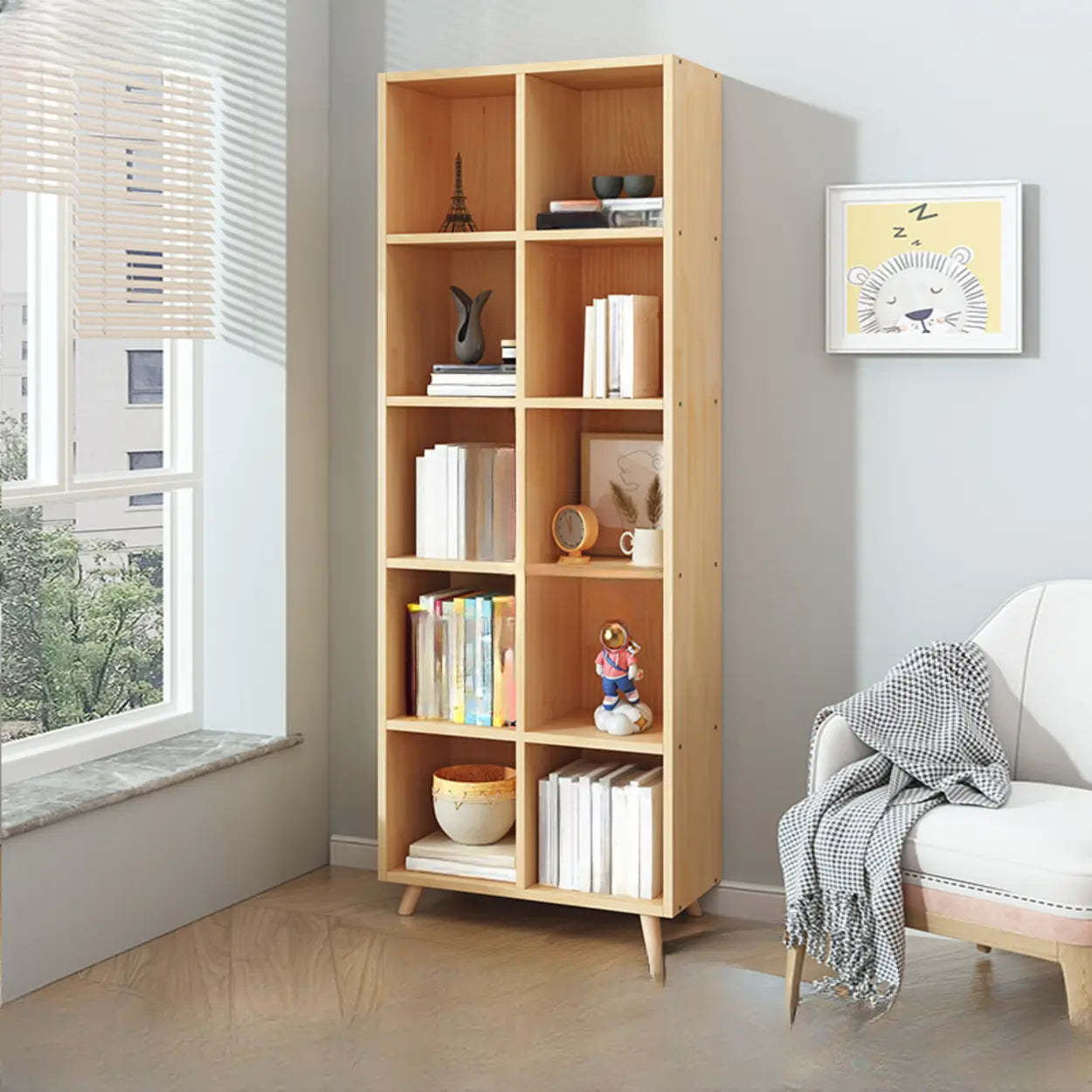 Wood Horizontal Closed-Back Bookcase