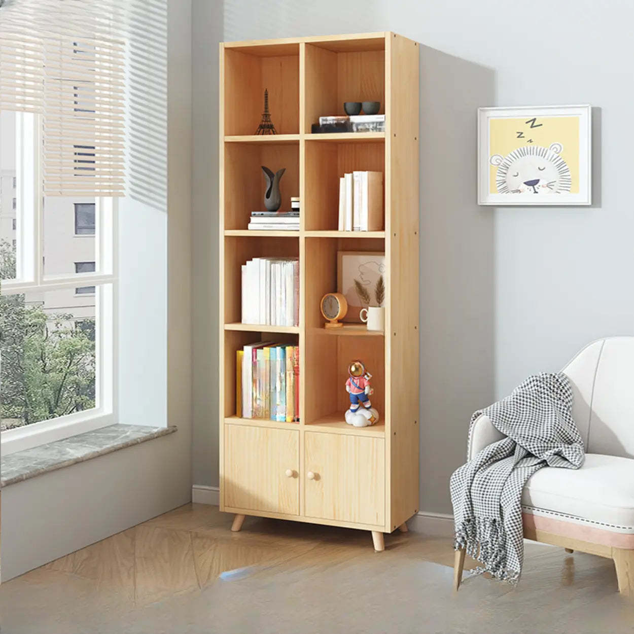 Wood Horizontal Closed-Back Bookcase