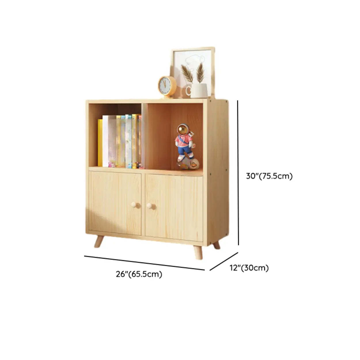 Wood Horizontal Closed-Back Bookcase