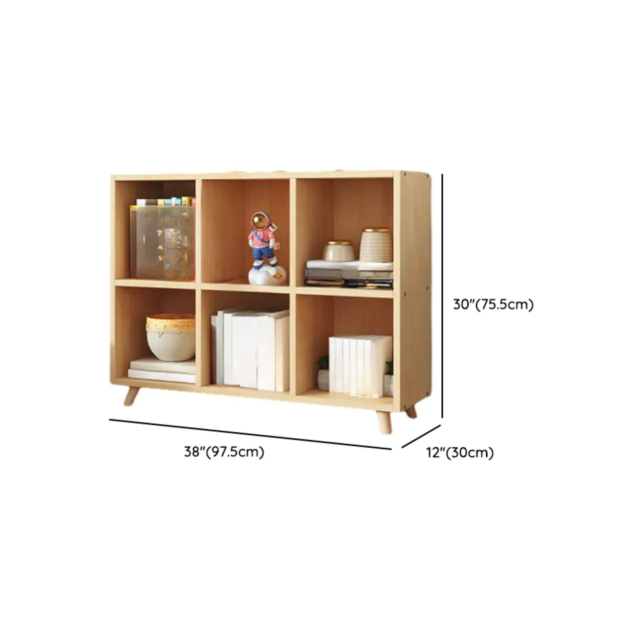 Wood Horizontal Closed-Back Bookcase