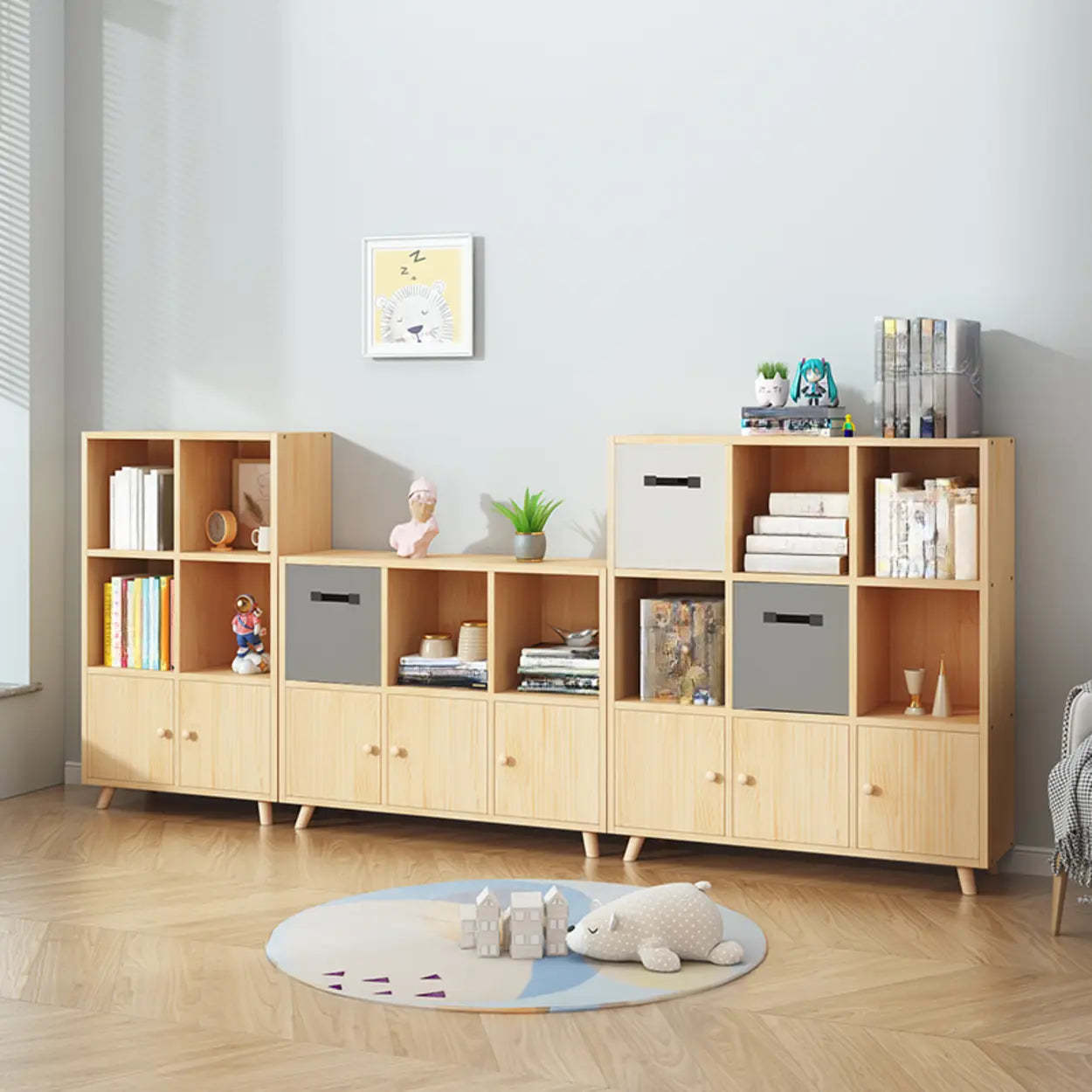 Wood Horizontal Closed-Back Bookcase — Cabinet Not Included