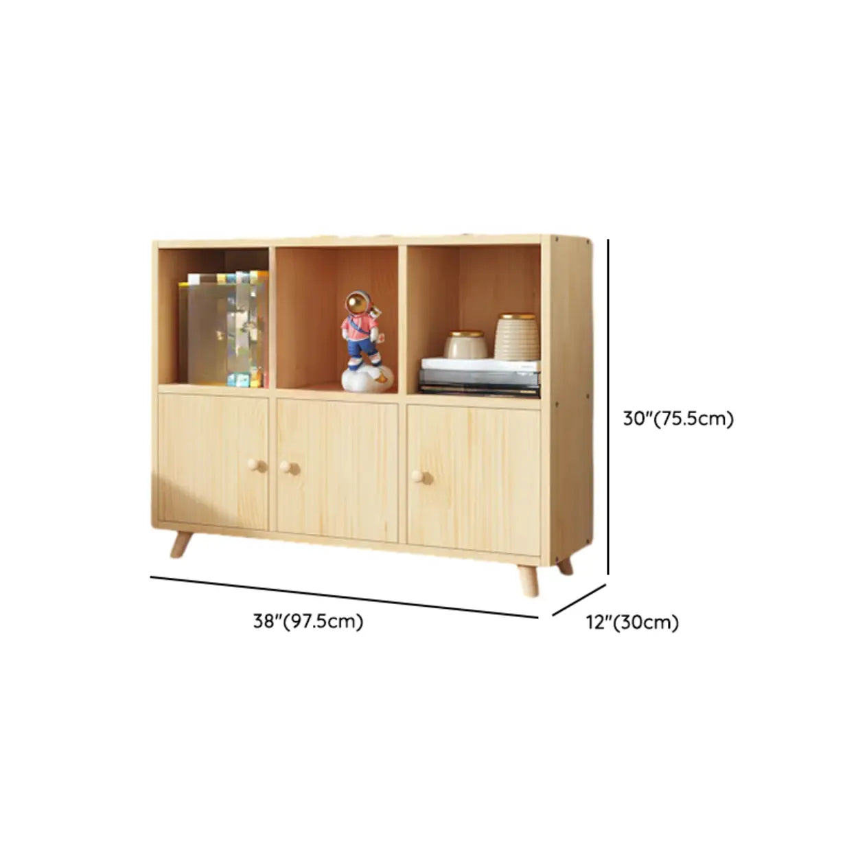 Wood Horizontal Closed-Back Bookcase