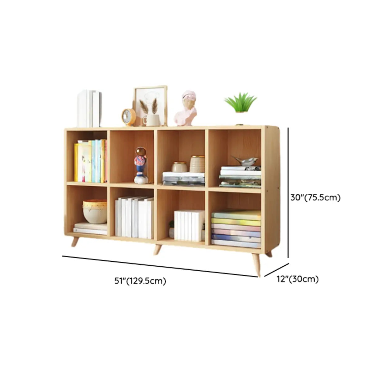 Wood Horizontal Closed-Back Bookcase