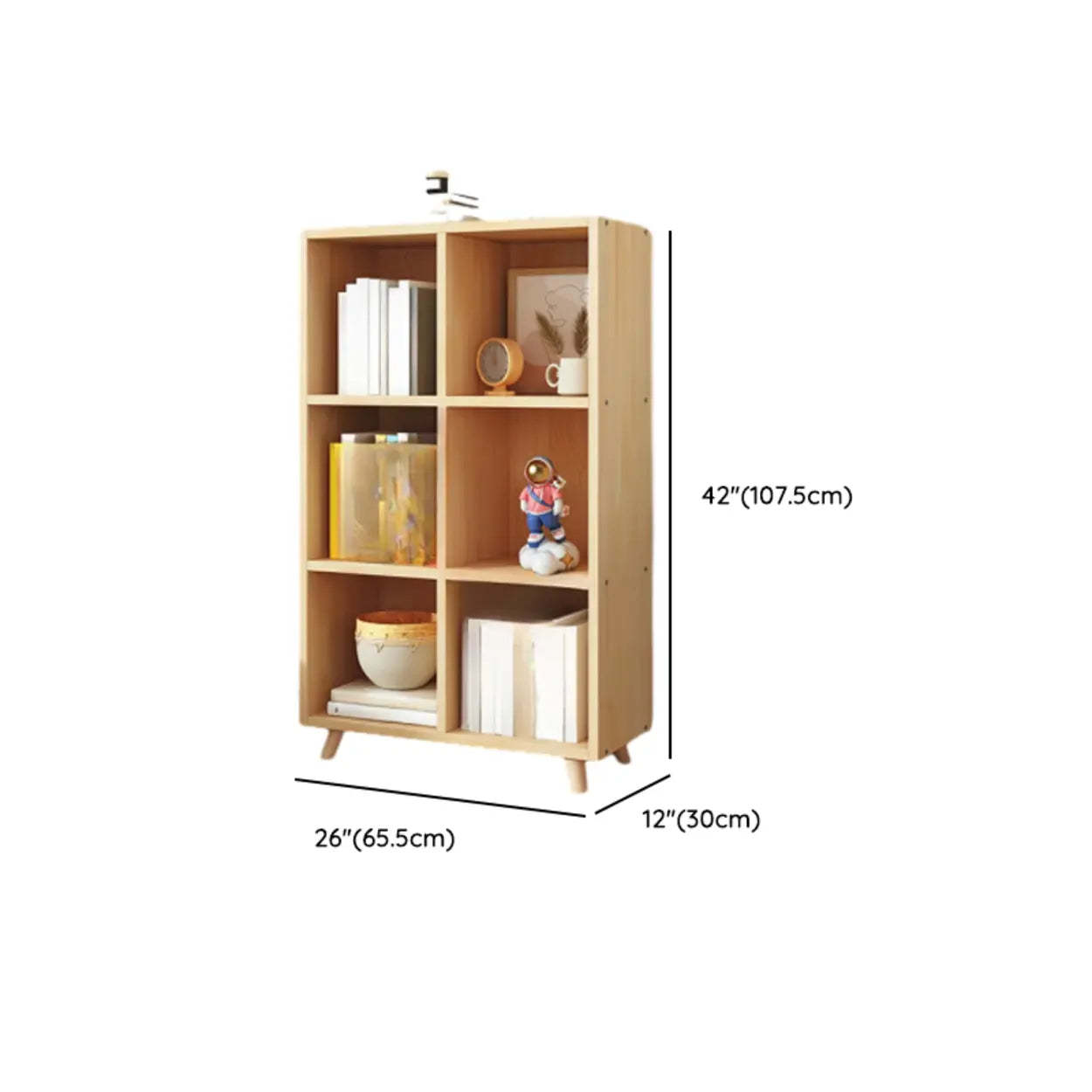 Wood Horizontal Closed-Back Bookcase