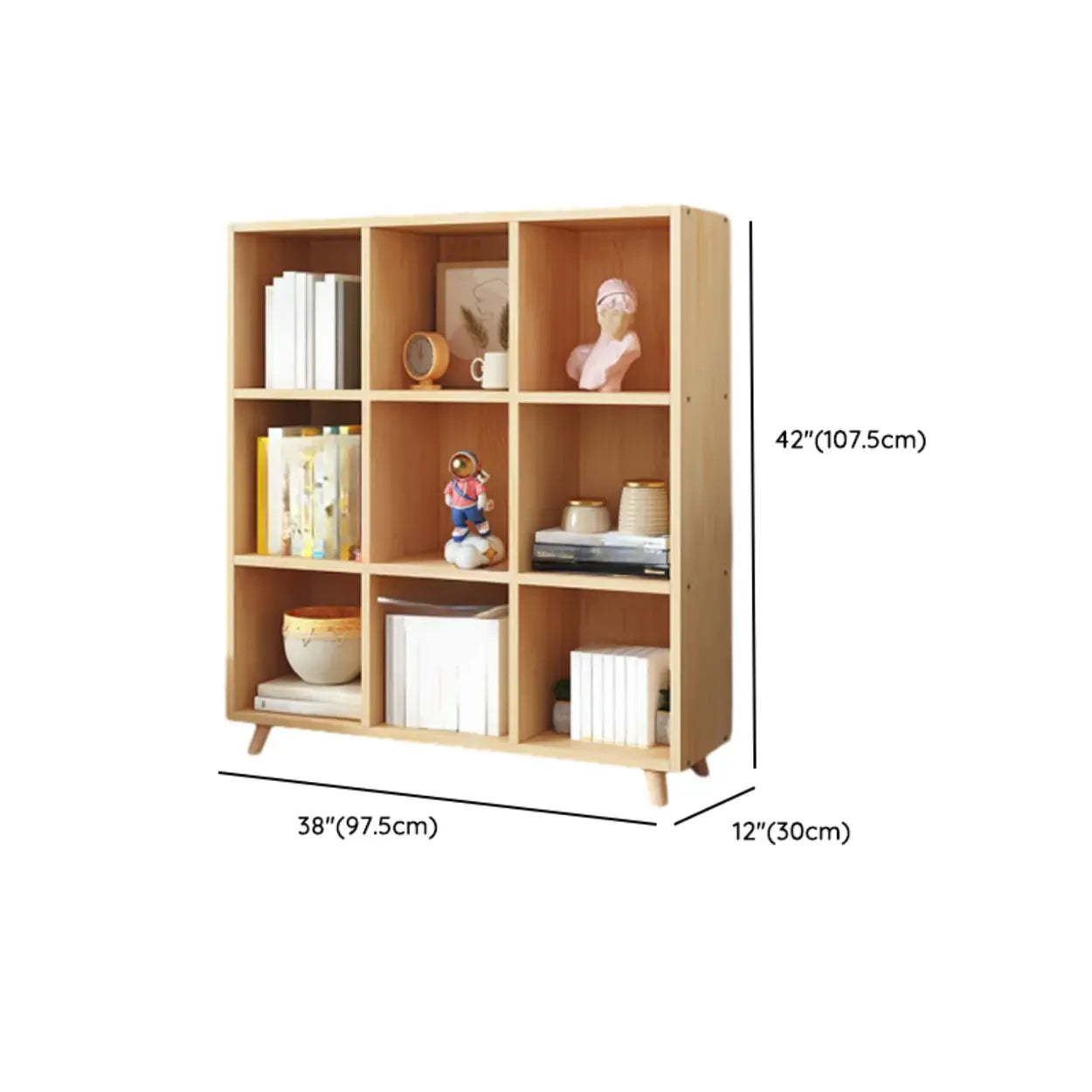 Wood Horizontal Closed-Back Bookcase