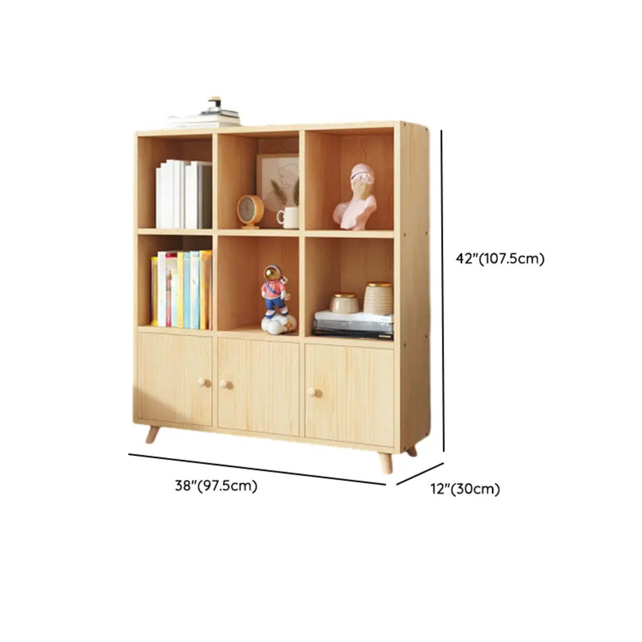 Wood Horizontal Closed-Back Bookcase