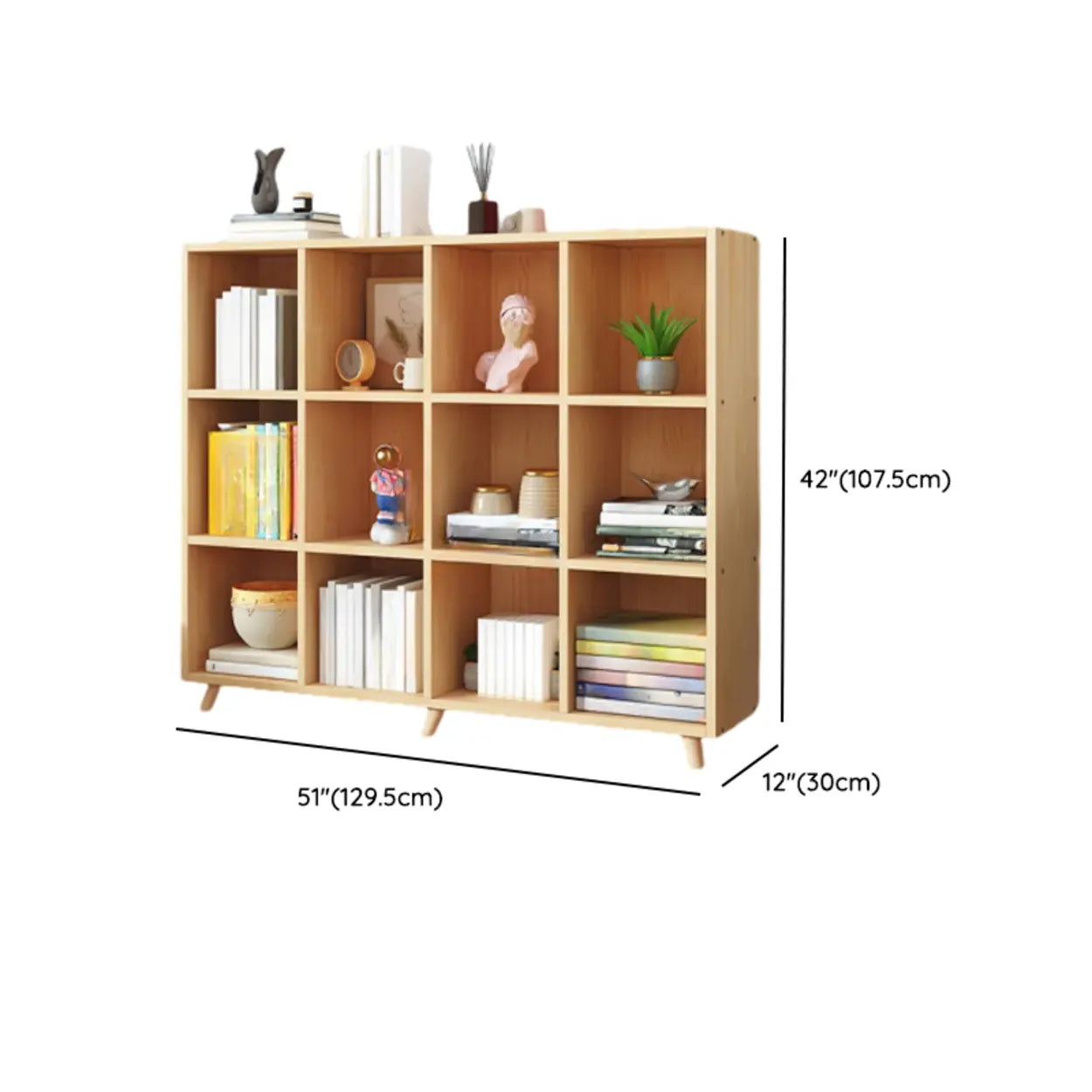Wood Horizontal Closed-Back Bookcase