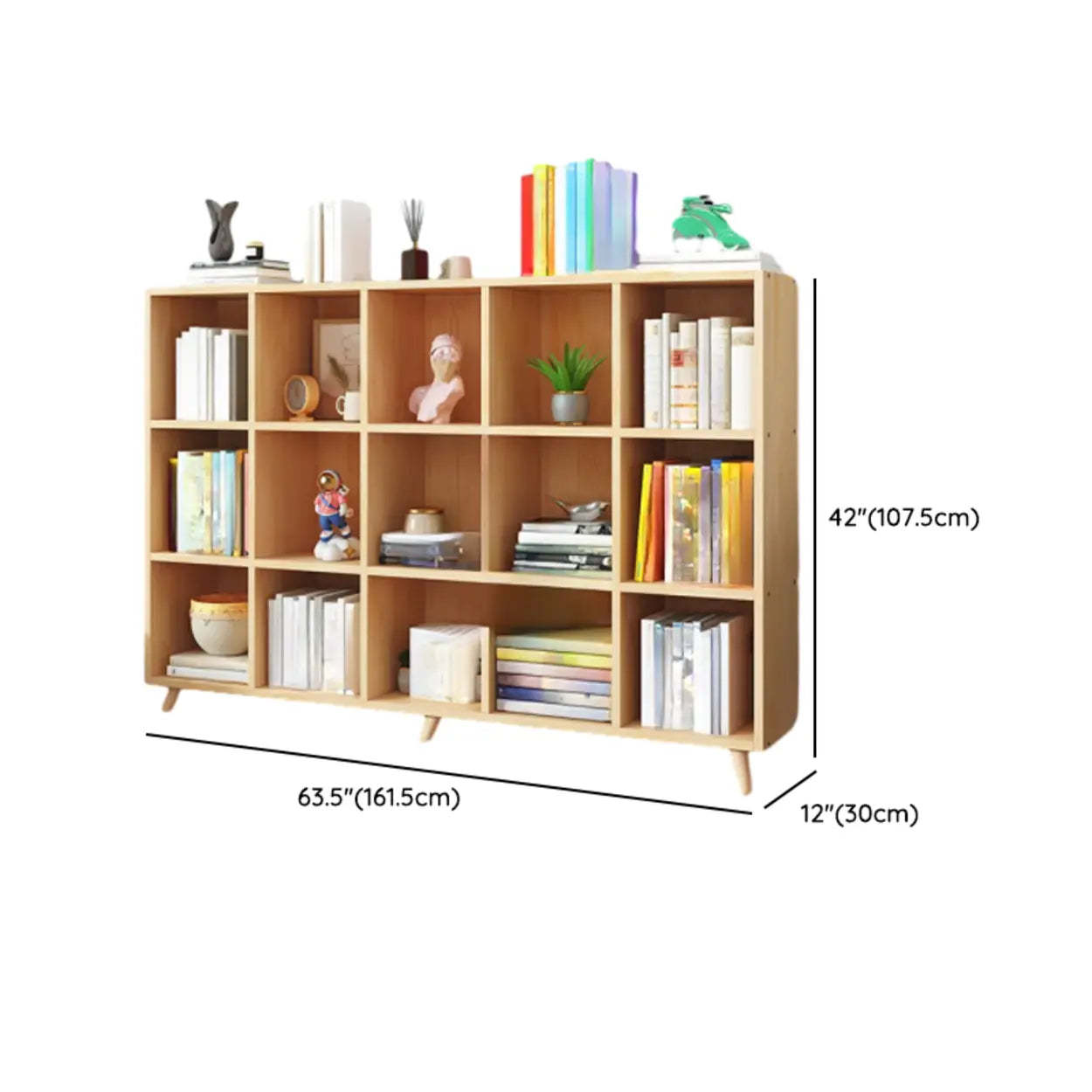 Wood Horizontal Closed-Back Bookcase