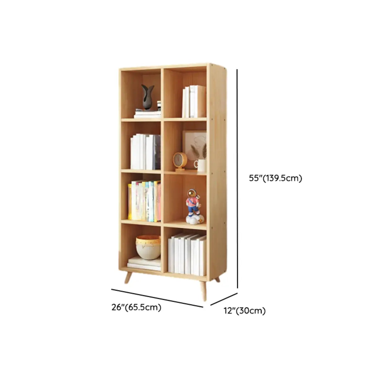 Wood Horizontal Closed-Back Bookcase