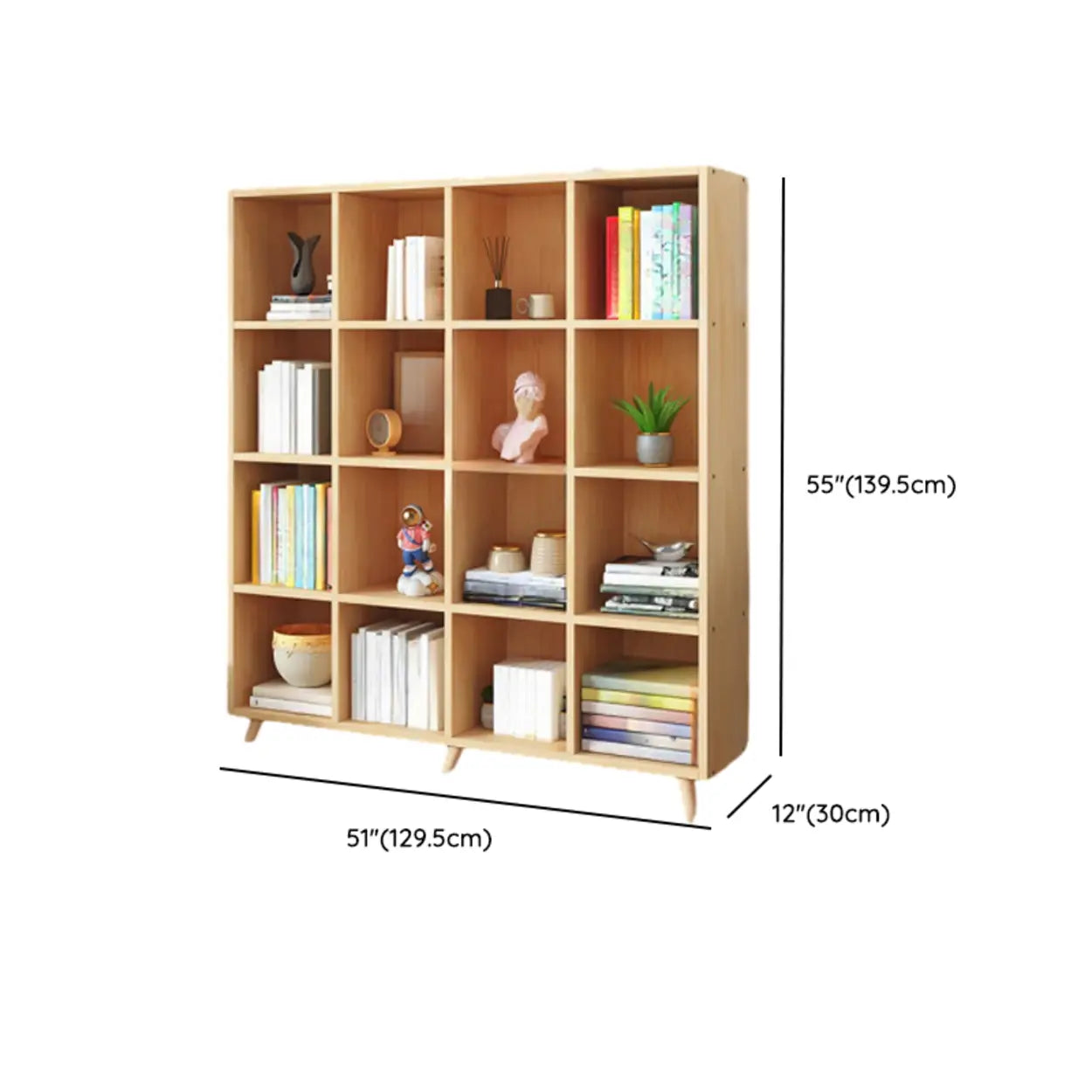 Wood Horizontal Closed-Back Bookcase