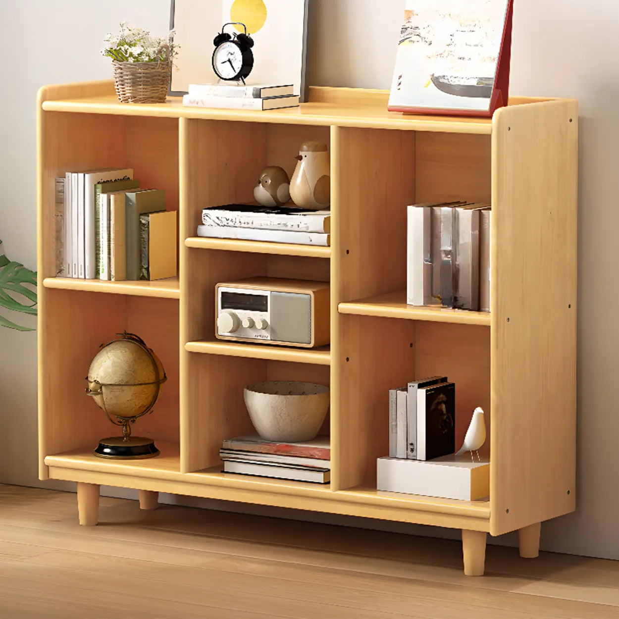 Simple Wood Horizontal Closed Medium Bookcase