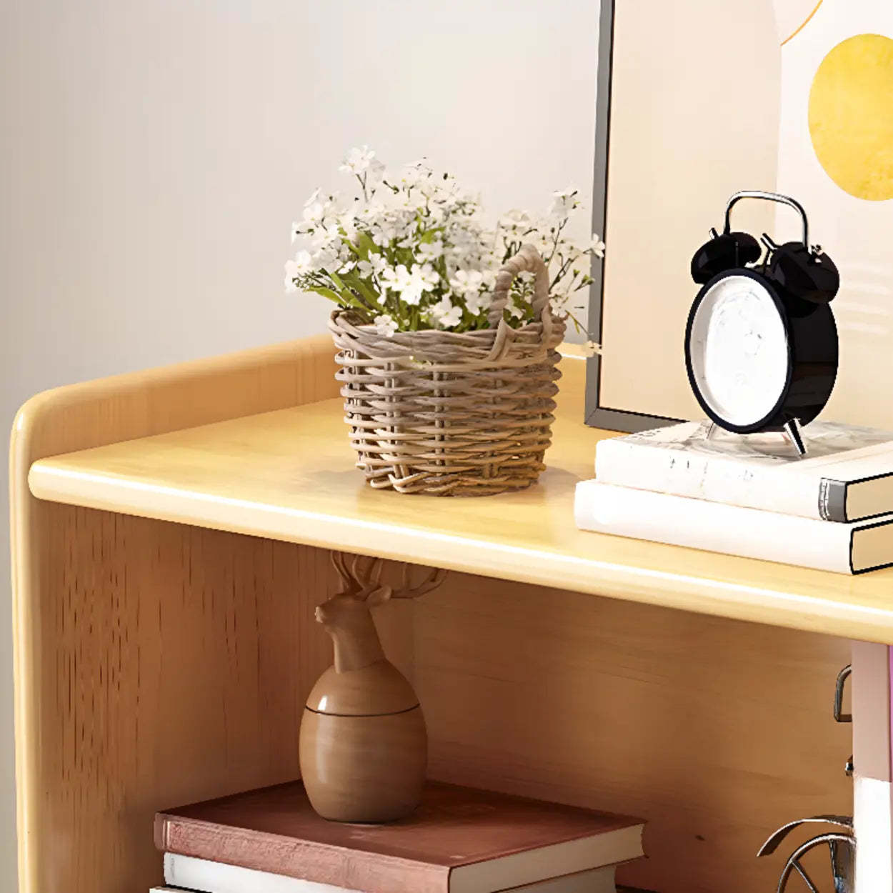 Simple Wood Horizontal Closed Medium Bookcase