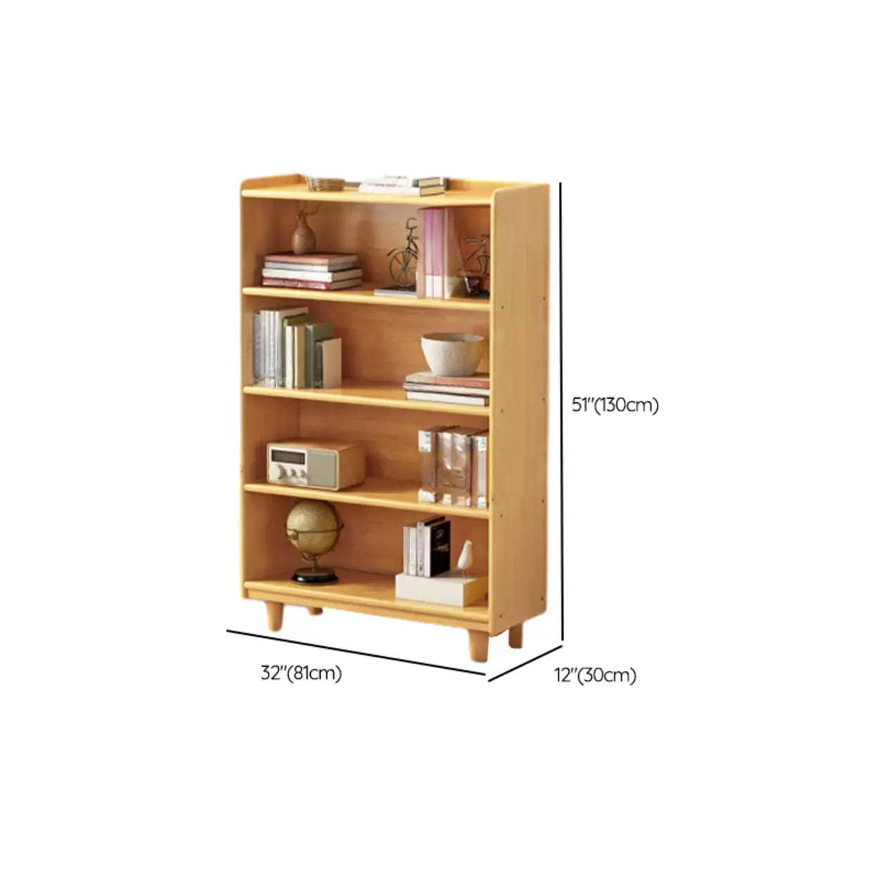 Simple Wood Horizontal Closed Medium Bookcase