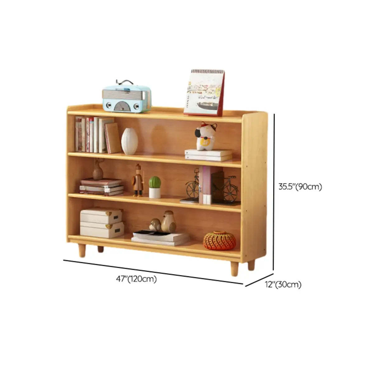 Simple Wood Horizontal Closed Medium Bookcase