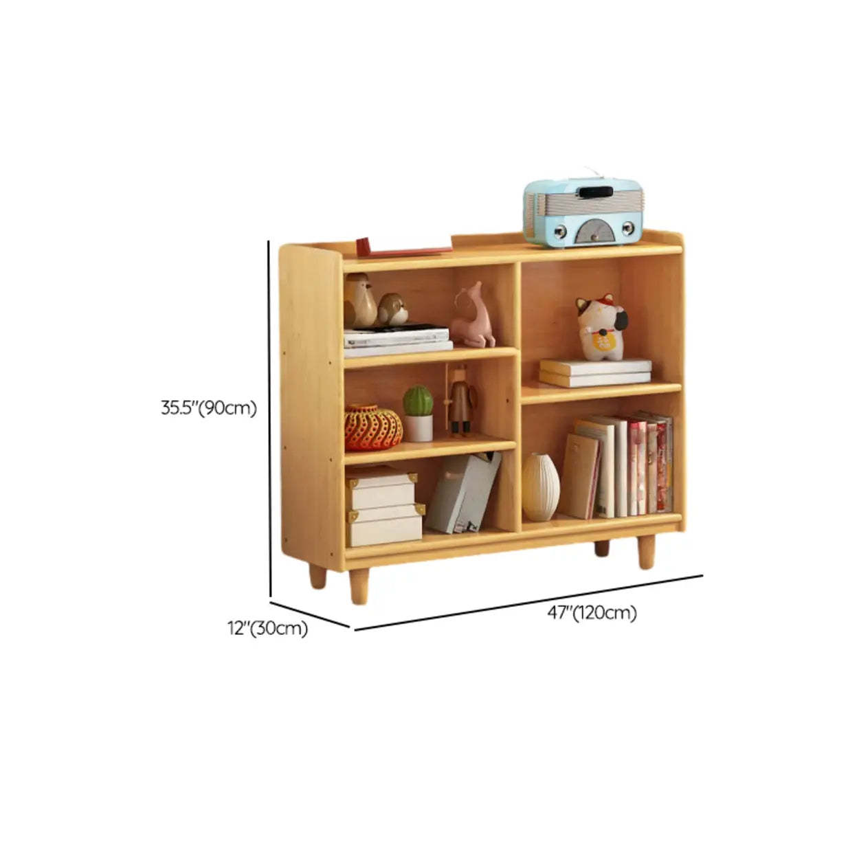Simple Wood Horizontal Closed Medium Bookcase