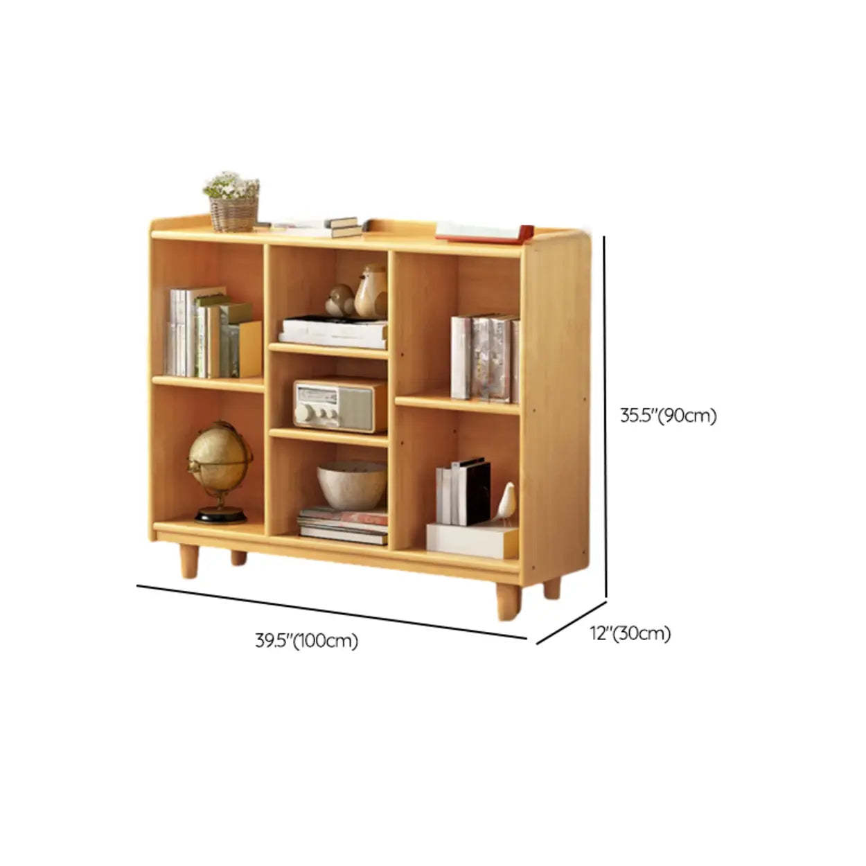 Simple Wood Horizontal Closed Medium Bookcase