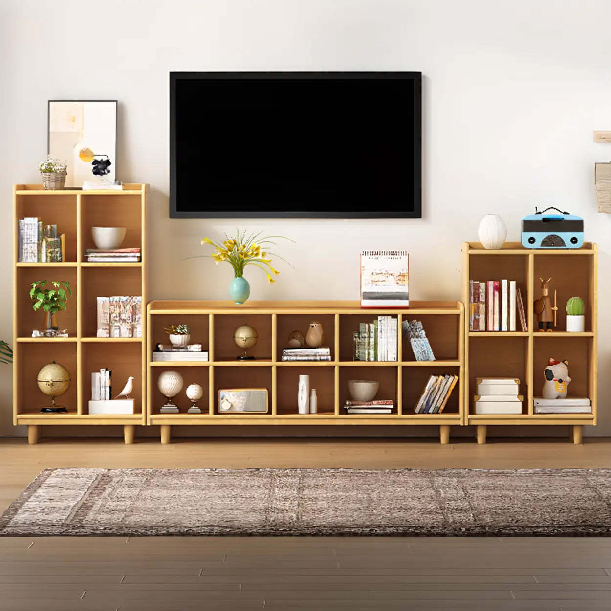 Simple Wood Horizontal Closed Medium Bookcase — 5