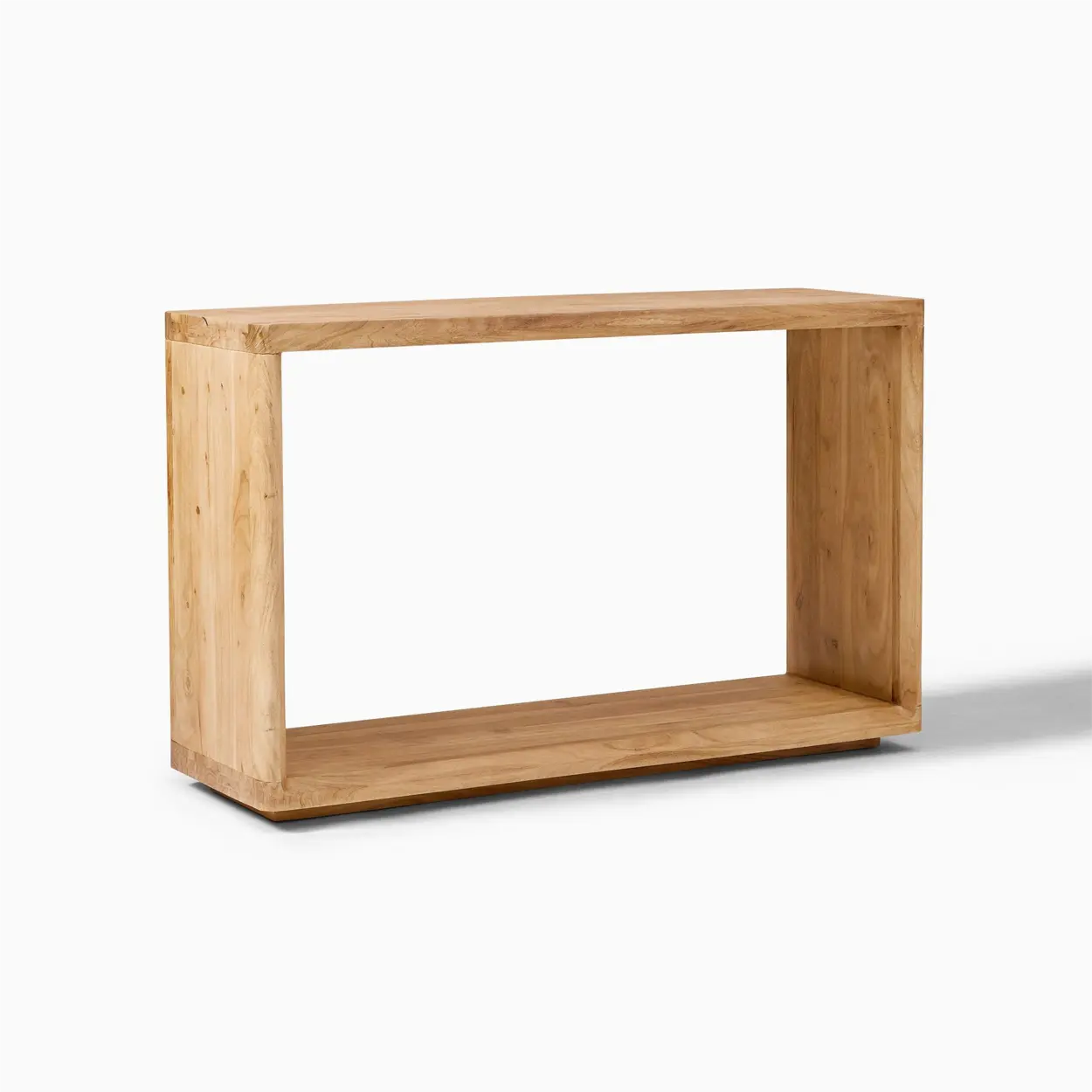 Simple Wood Grain Brown Shelf Console Table — Black Walnut