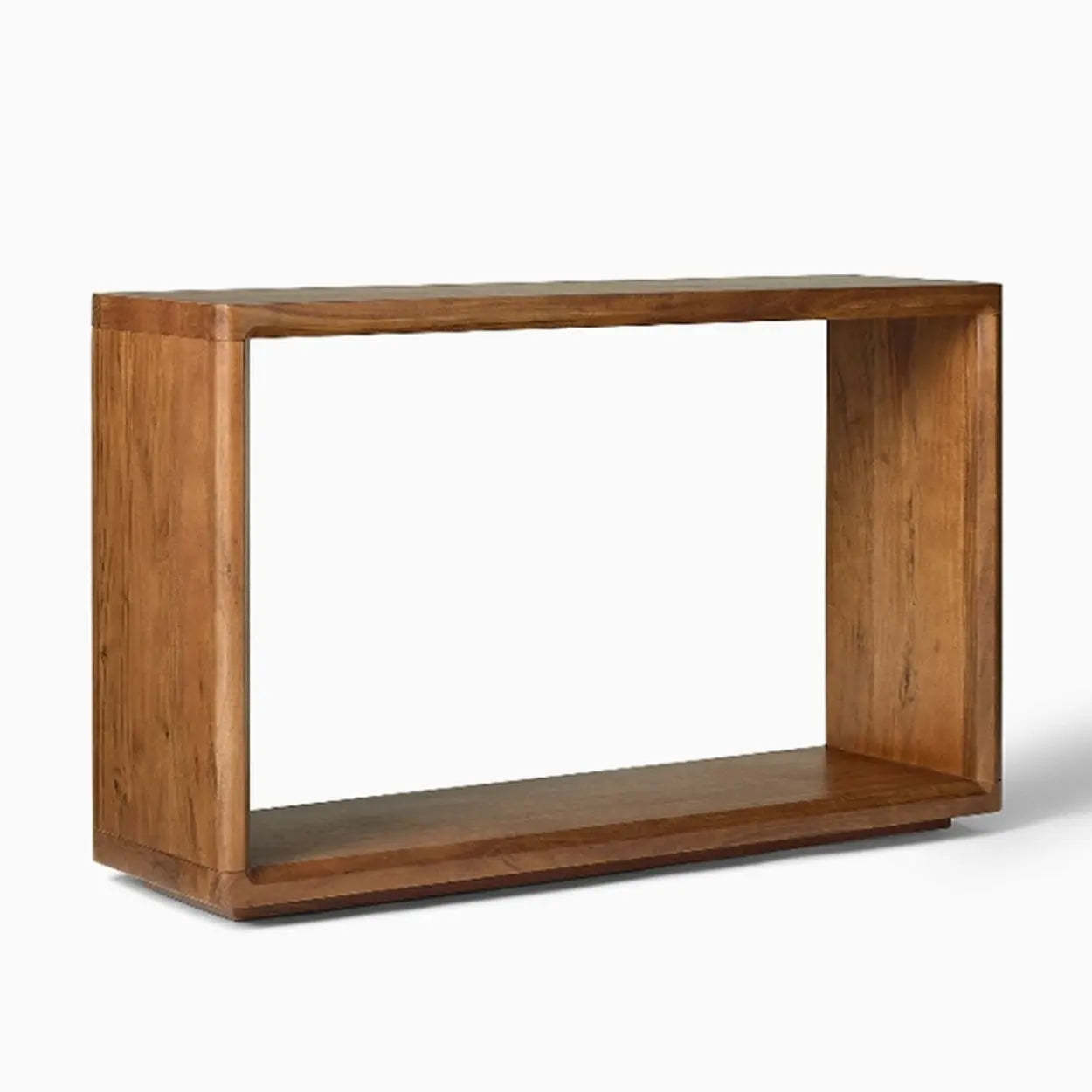 Simple Wood Grain Brown Shelf Console Table