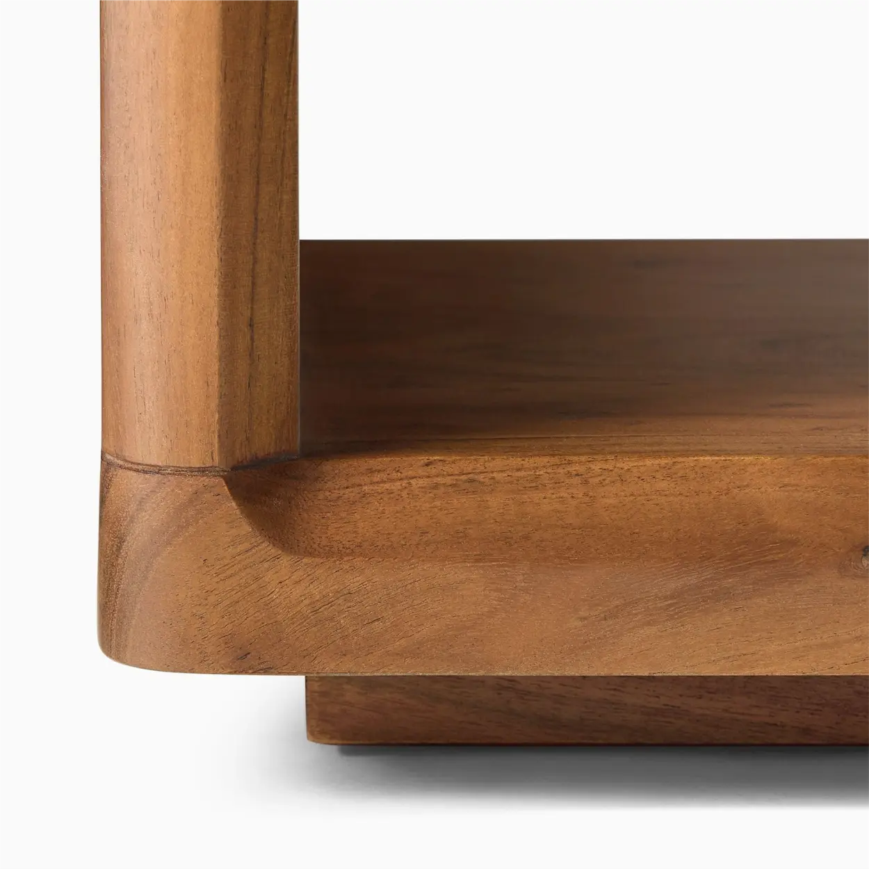 Simple Wood Grain Brown Shelf Console Table