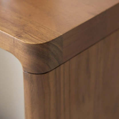 Simple Wood Grain Brown Shelf Console Table