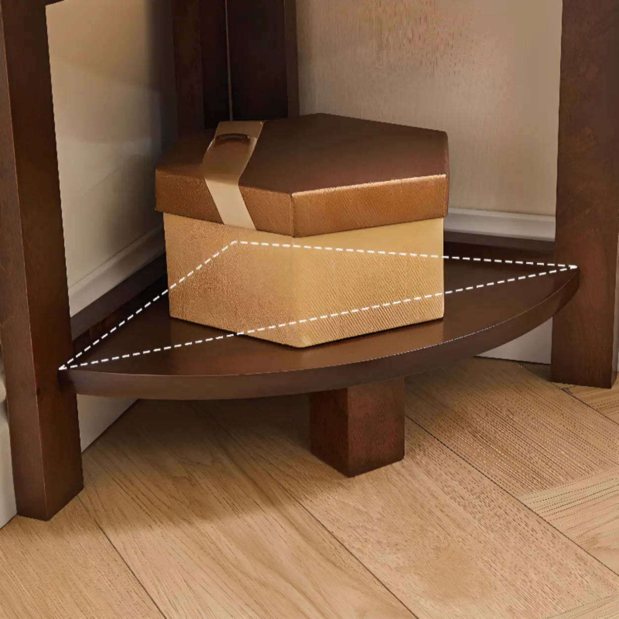 Wooden Triangle Tower Corner Bookcase