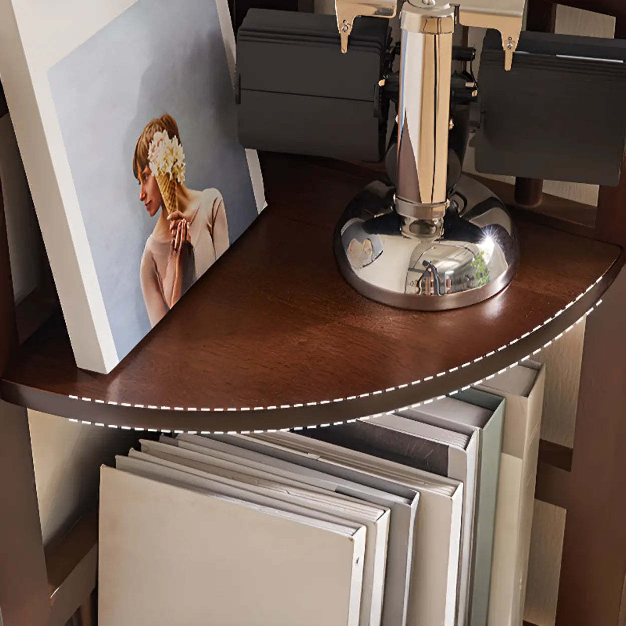 Wooden Triangle Tower Corner Bookcase