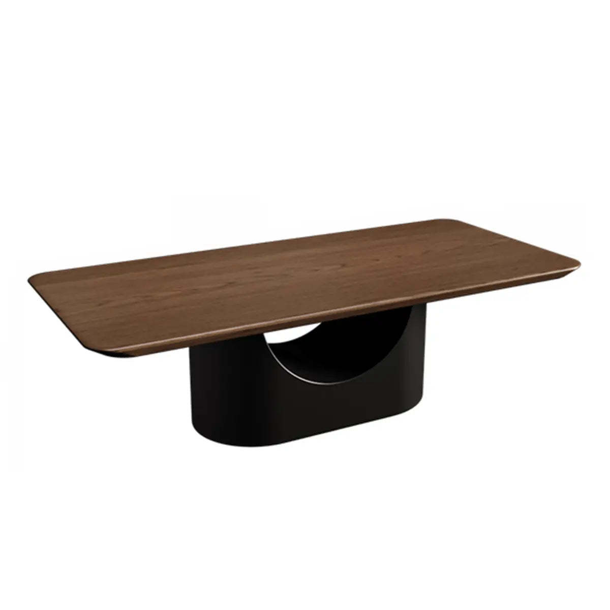 Simple Brown Oval Wood Storage Coffee Table — Oval