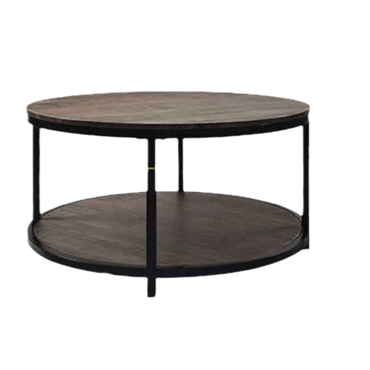 Simple Brown Wood Round Four-Leg Coffee Table