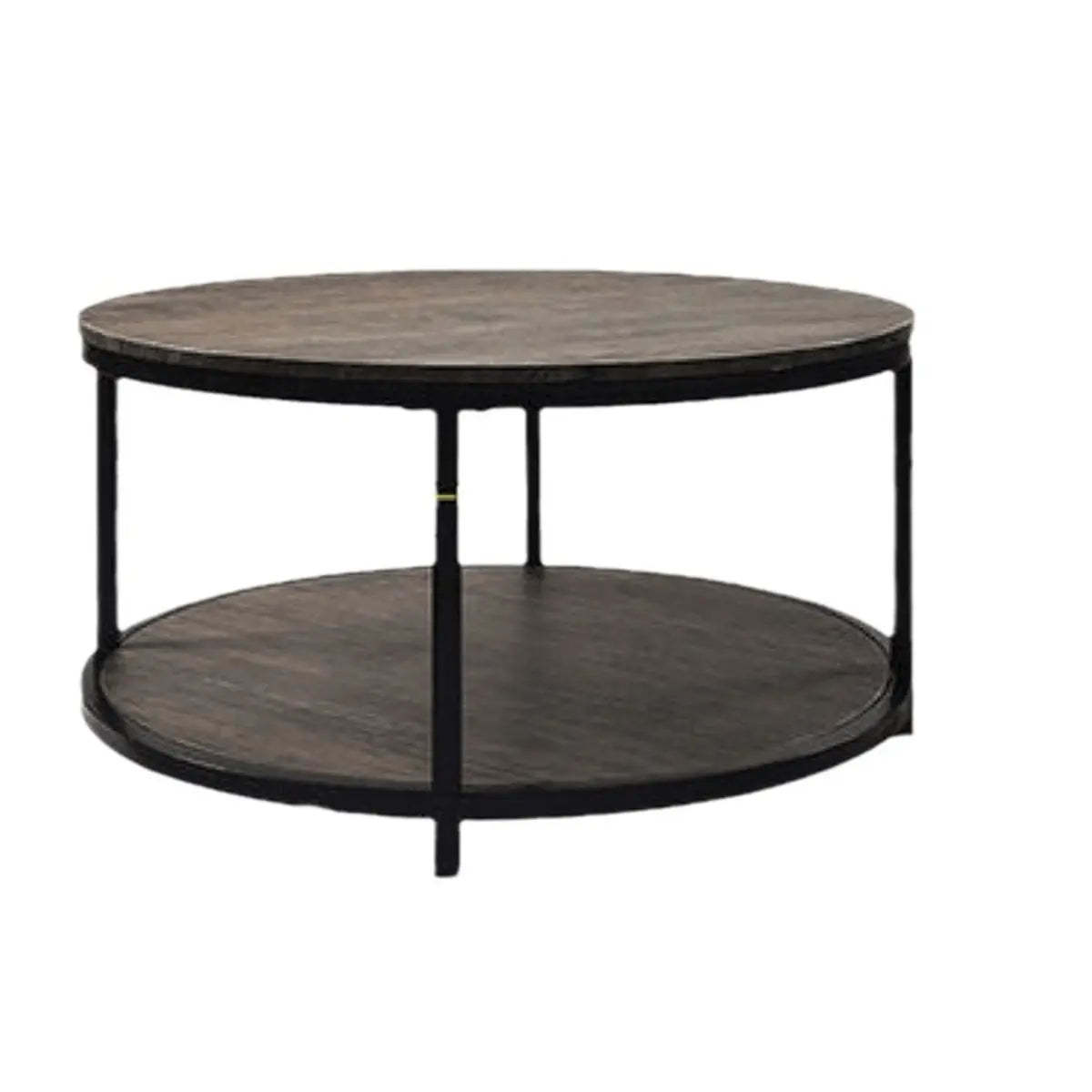 Simple Brown Wood Round Four-Leg Coffee Table