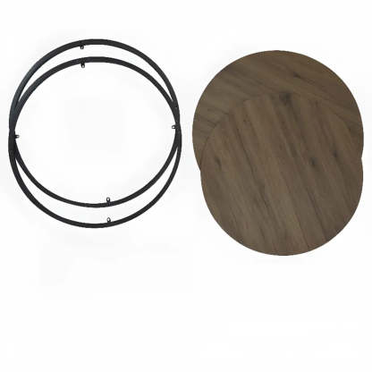 Simple Brown Wood Round Four-Leg Coffee Table