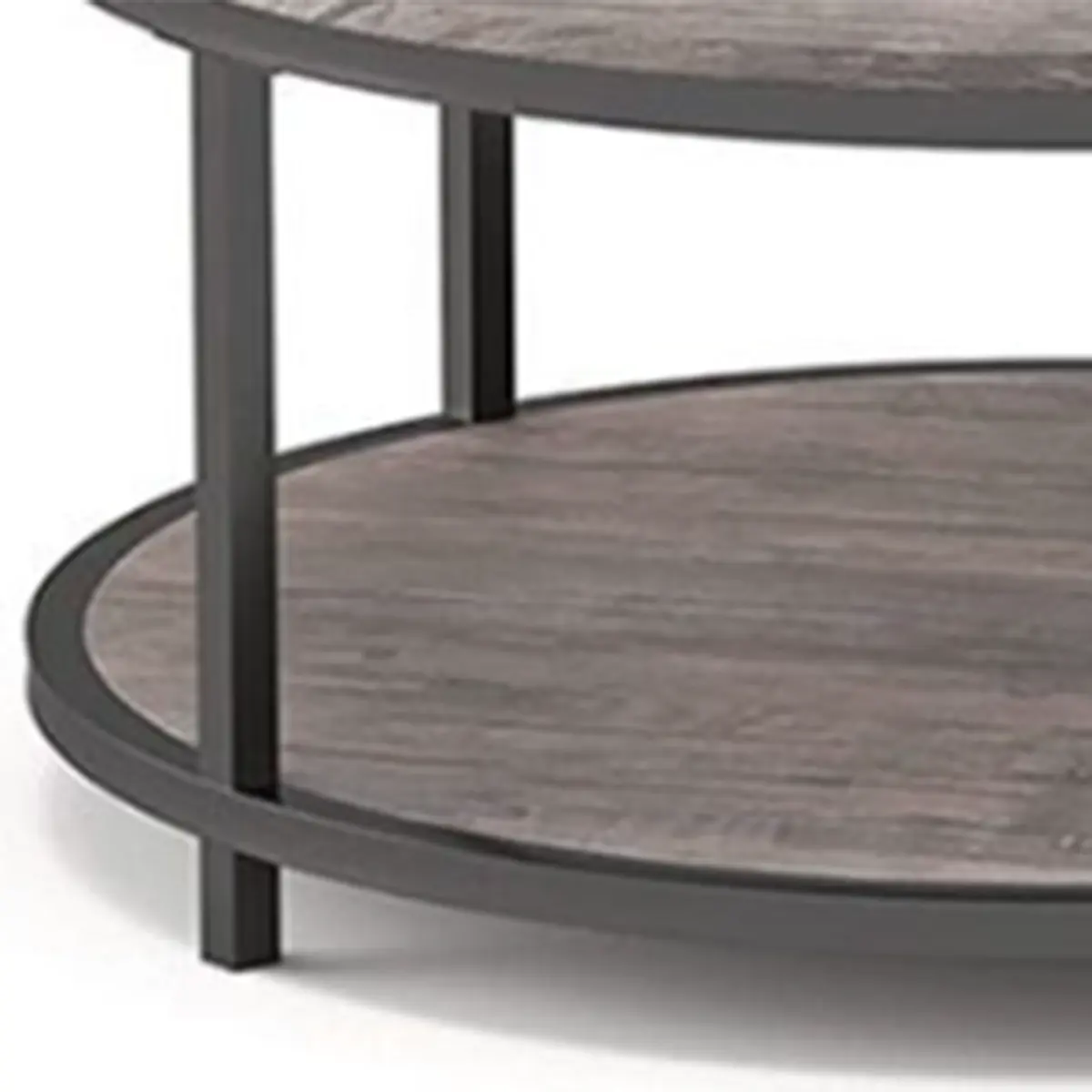 Simple Brown Wood Round Four-Leg Coffee Table