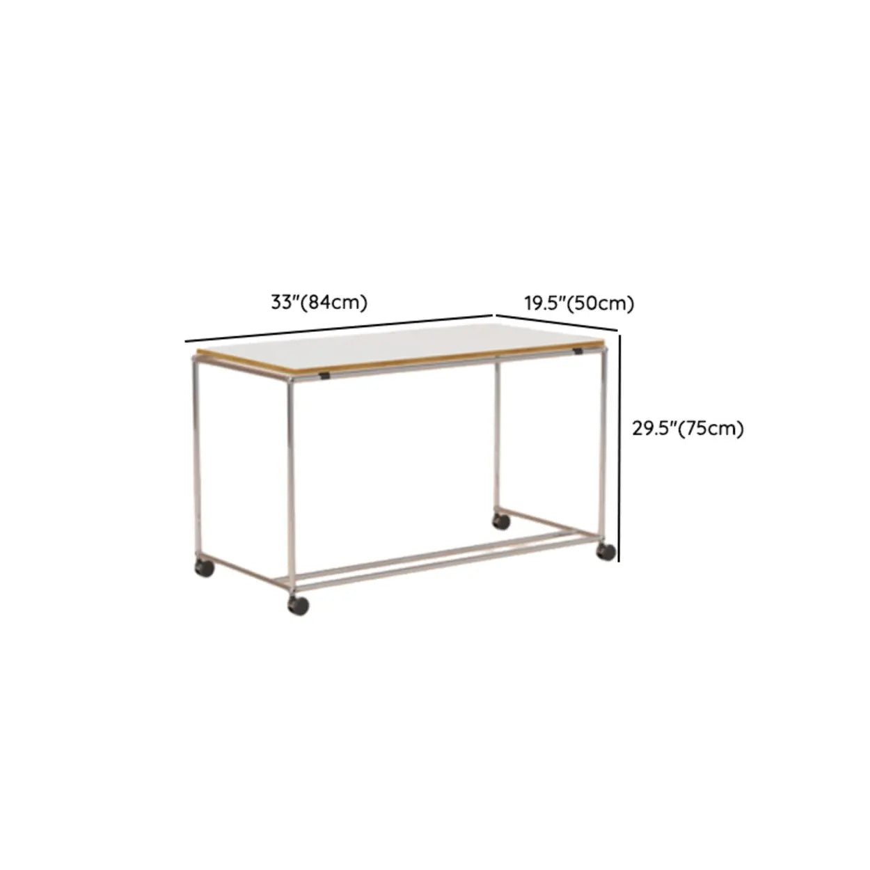 Simple White Wood Silver H-Shape Computer Desk