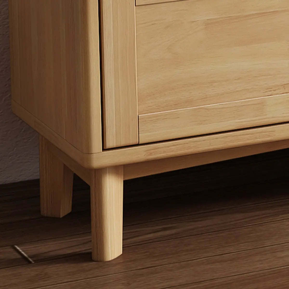 Simple Wood Tone Open Storage Long TV Stand