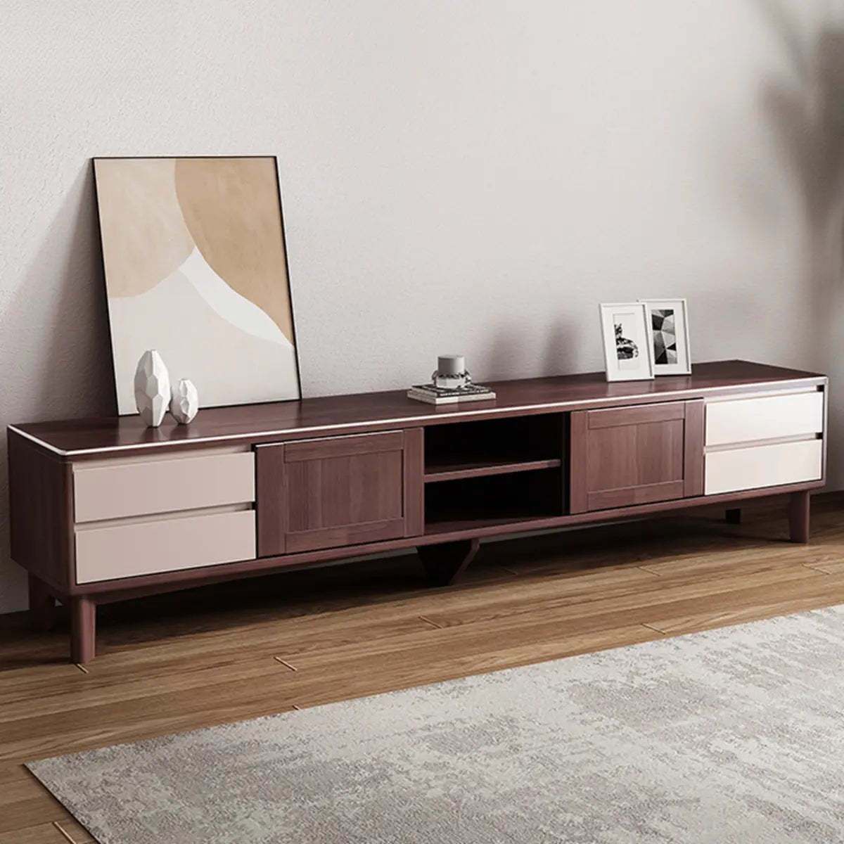 Lighom modern stand simple gray tv stands in wood
