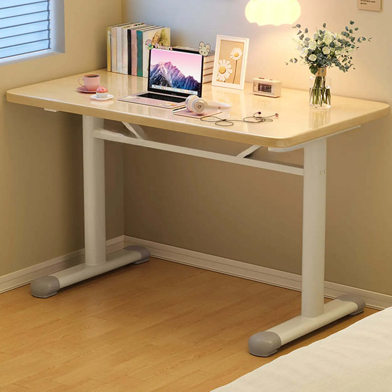 Modern computer desk wood desks — 31.5" L x 23.6" W x 29.5" H / Natural