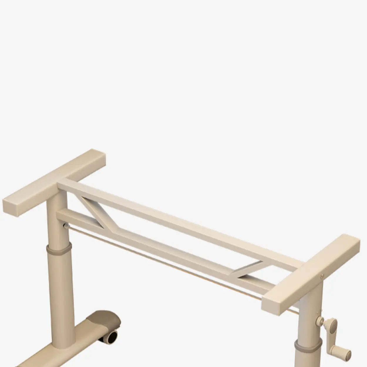 Single Adjustable Wood Computer Desk with Casters — White / Table Only