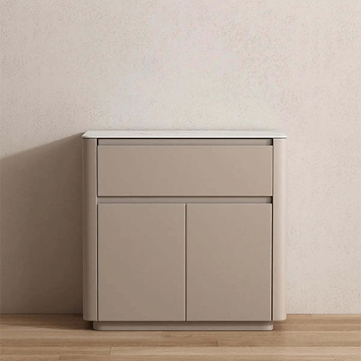 White modern top home display cabinets — 47" L x 16" W x 33" H