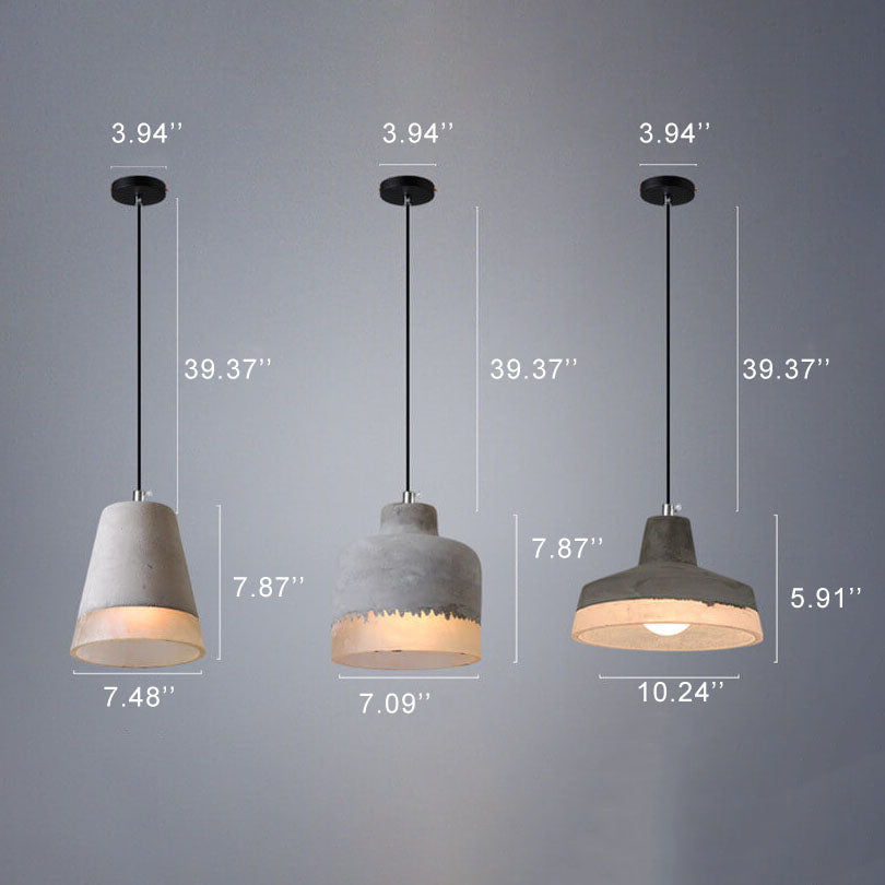 Industrial Gray Cement Pendant Light