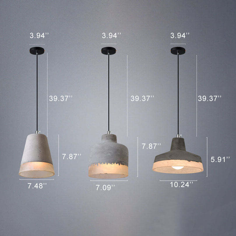 Industrial Gray Cement Pendant Light