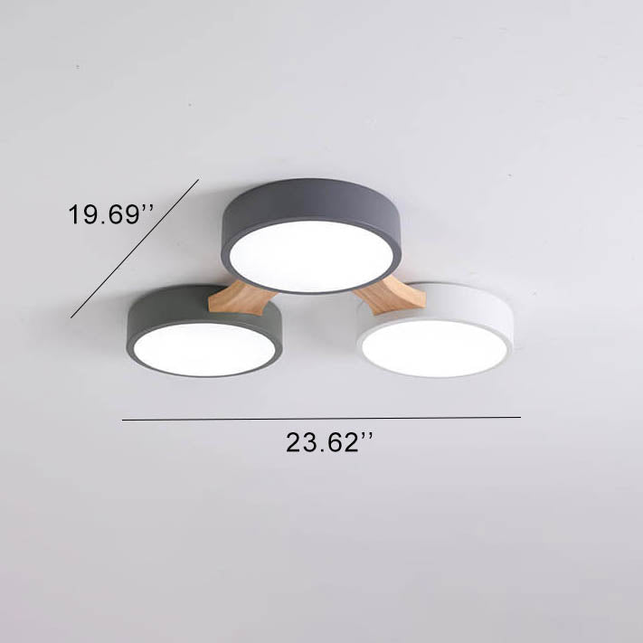 Modern Macaron Circle 3/4/5/8-Light LED Flush Mount