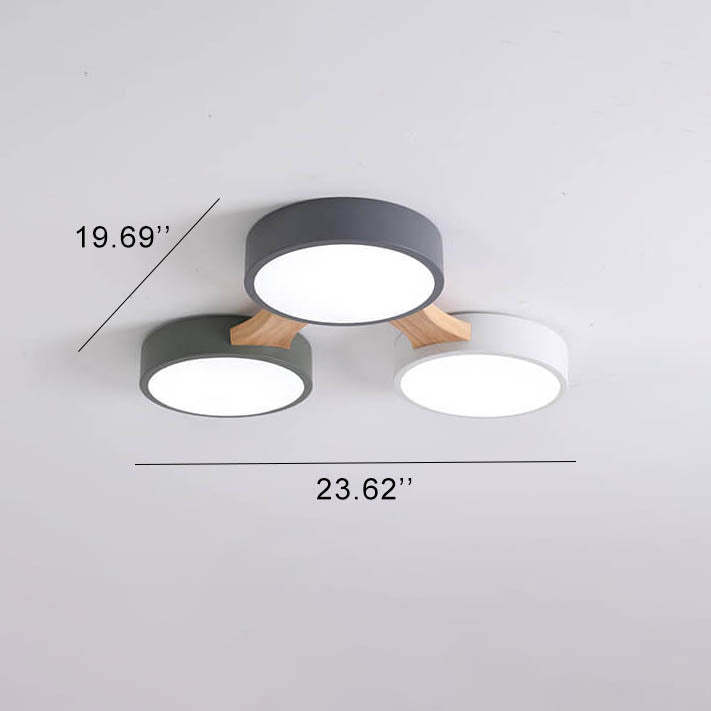 Modern Macaron Circle 3/4/5/8-Light LED Flush Mount